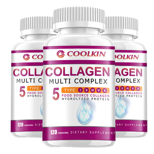 Collagen Complex - with Types I, II, III, V, X - for Healthy Hair, Bones, Cartilage, Skin & Nails - 120 Capsules