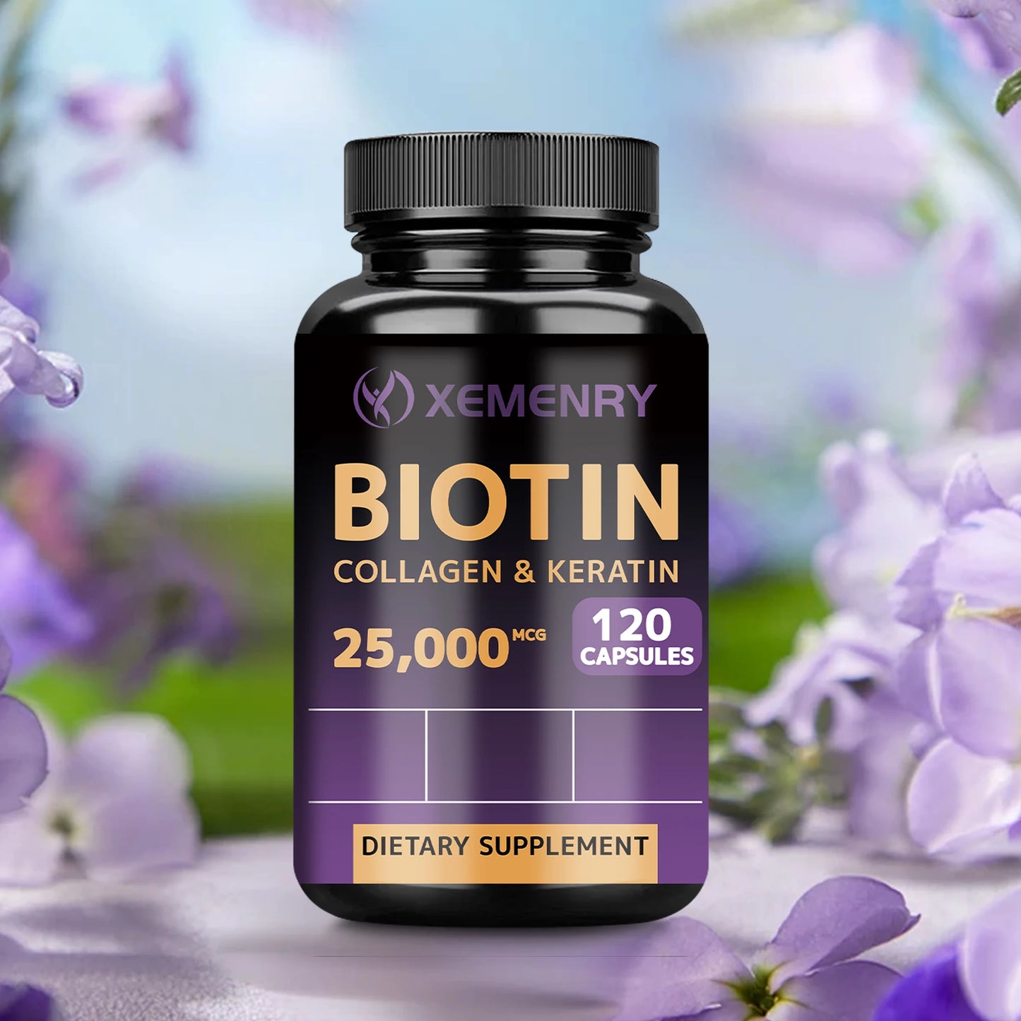 Biotin - Nail, Hair and Skin Health Support, Skin Texture Improvement, Anti-aging - 120 Capsules