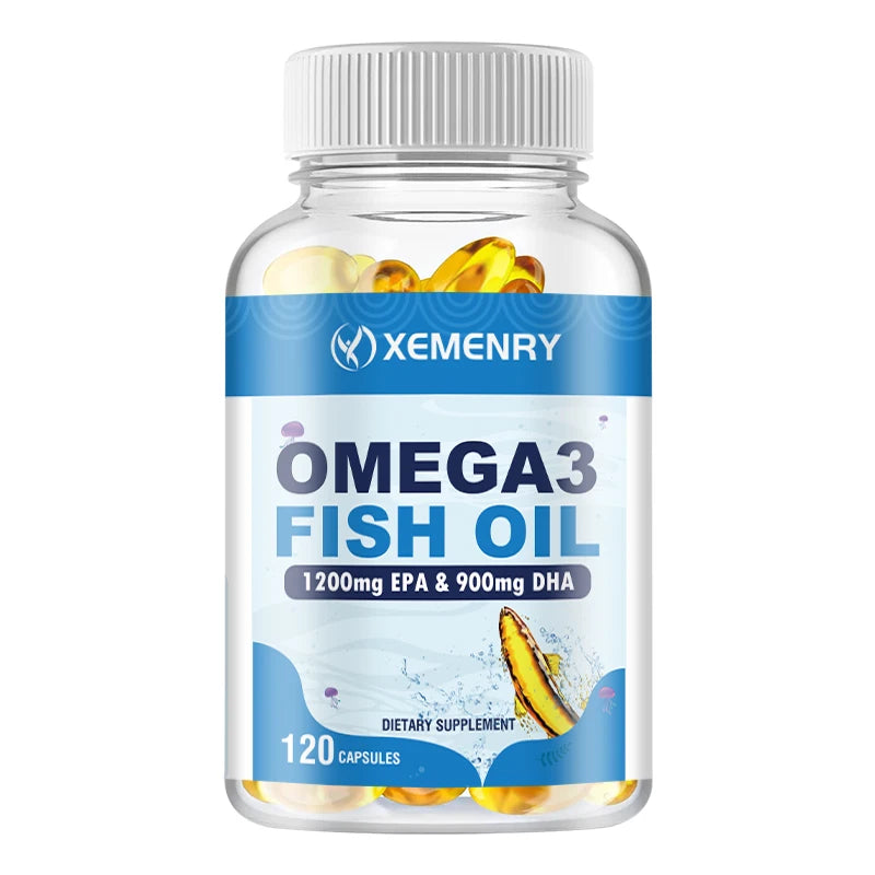 Omega 3 Fish Oil Capsules - Rich in DHA/EPA - Promotes Joint, Eye, Skin Health, Immune Support - 120 Capsules