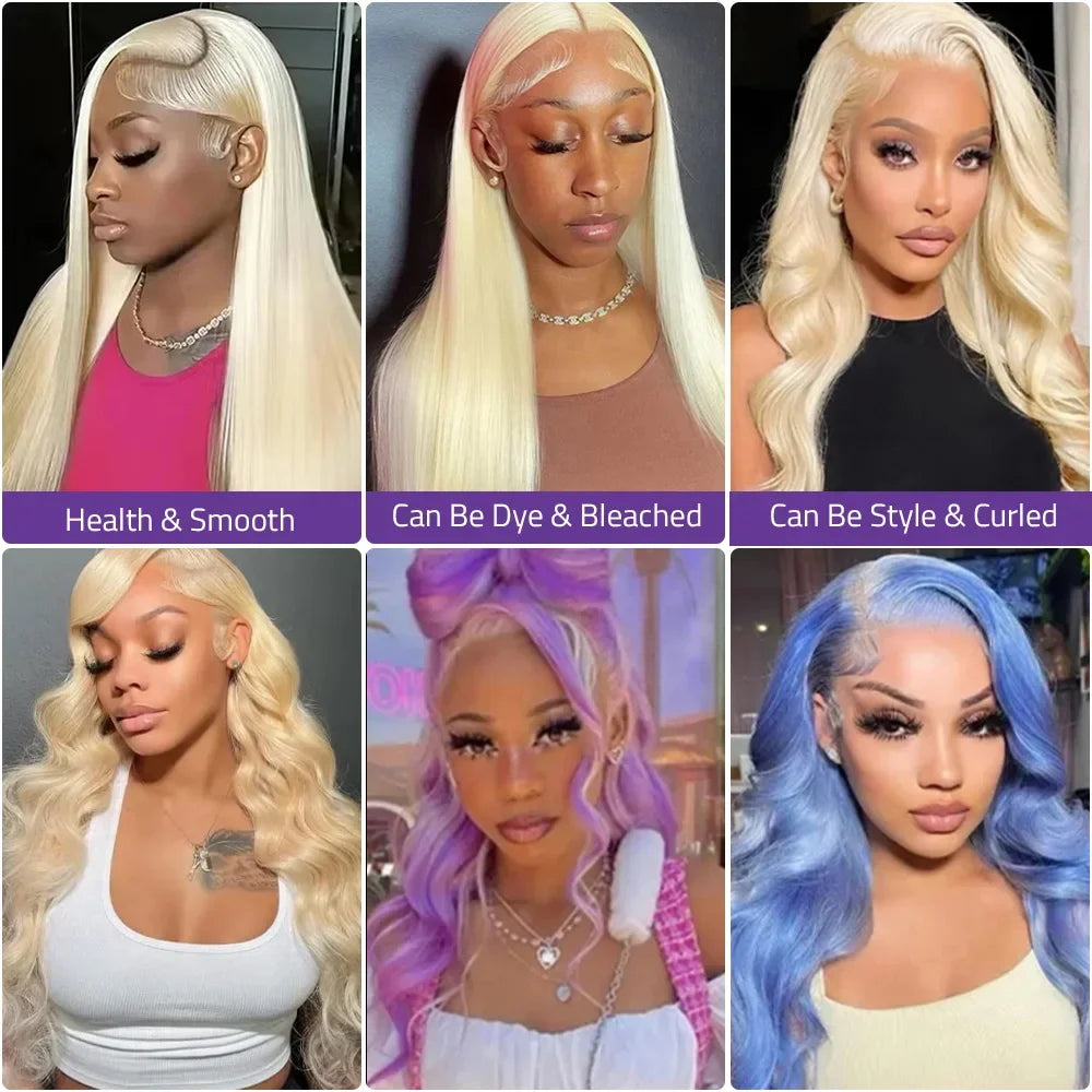 613 13x6 HD Lace Frontal Wig Preplucked Blonde Transparent Lace Front Wigs Bone Straight Honey Colored Human Hair for Women