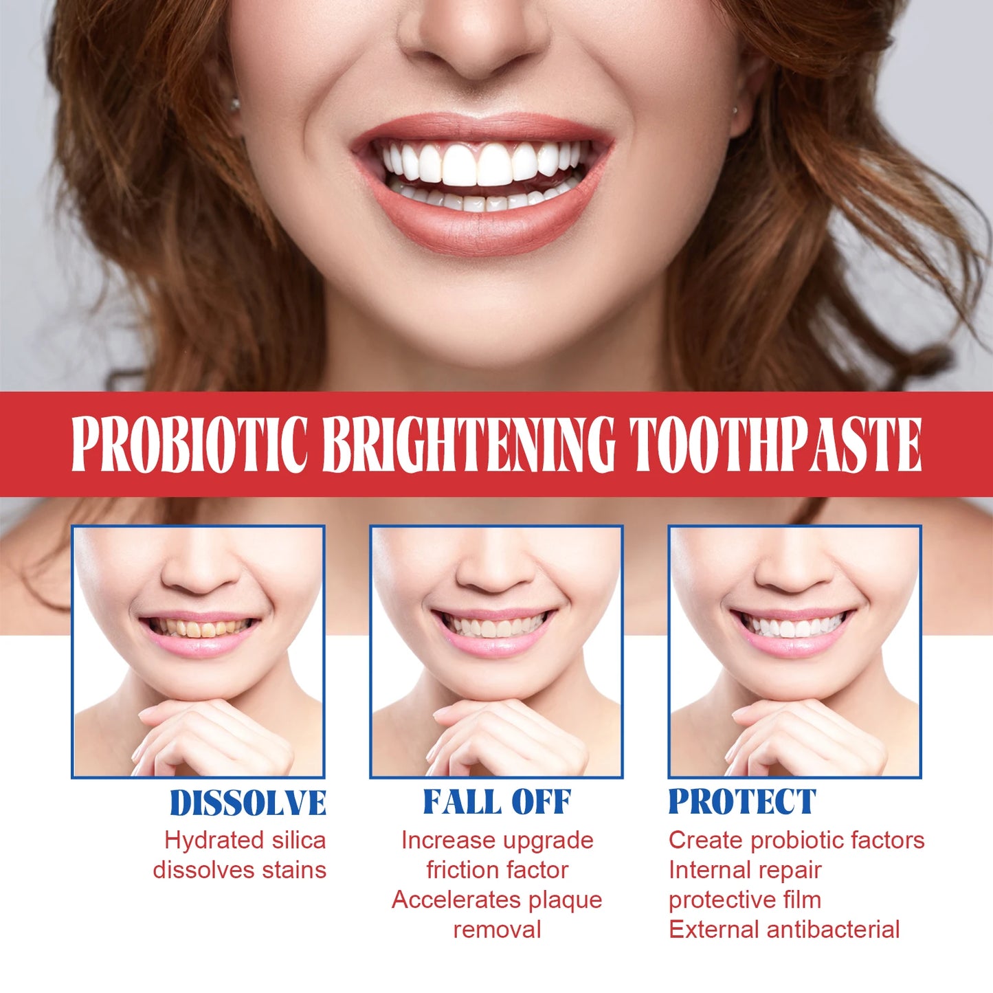 SP-6 Probiotic Brightening Toothpaste Oral Oral Hygiene Cleaning Odor Removal Fresh Breath Staining Removal Whitening Teeth Care