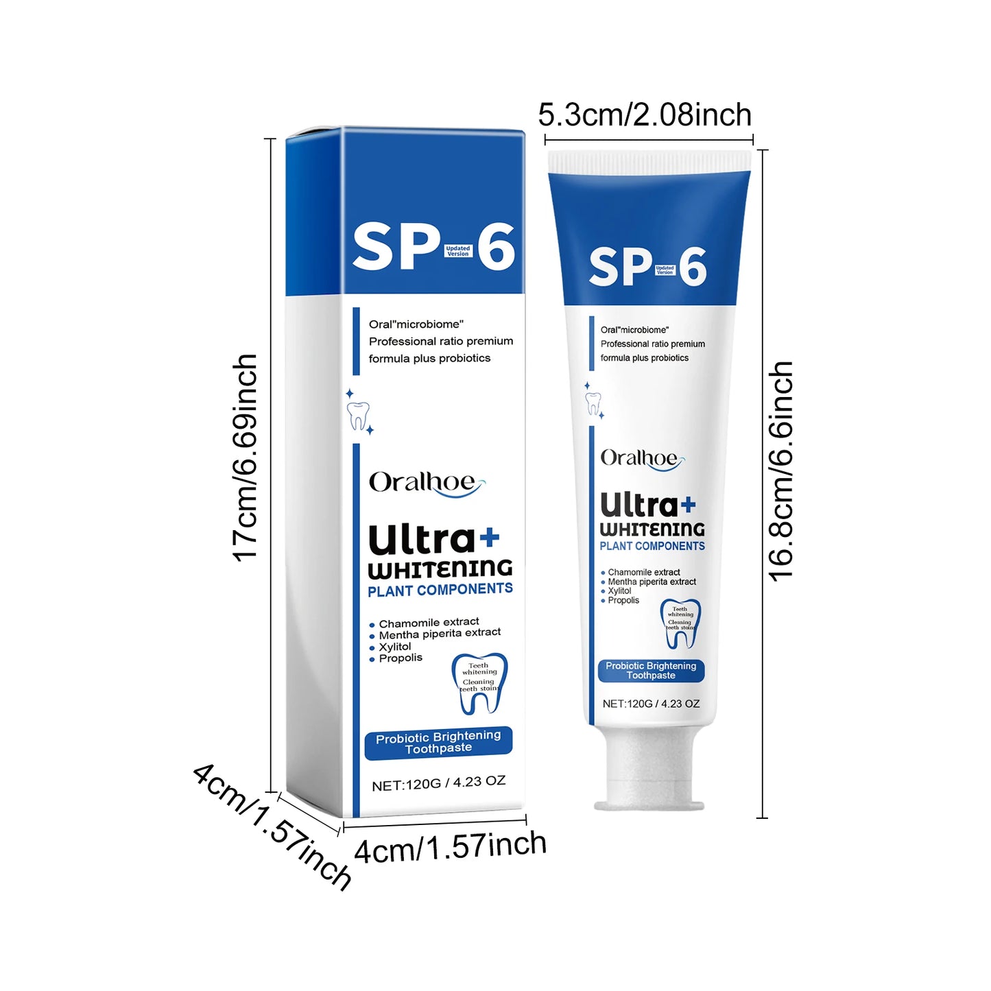 SP-6 Probiotic Brightening Toothpaste Oral Oral Hygiene Cleaning Odor Removal Fresh Breath Staining Removal Whitening Teeth Care