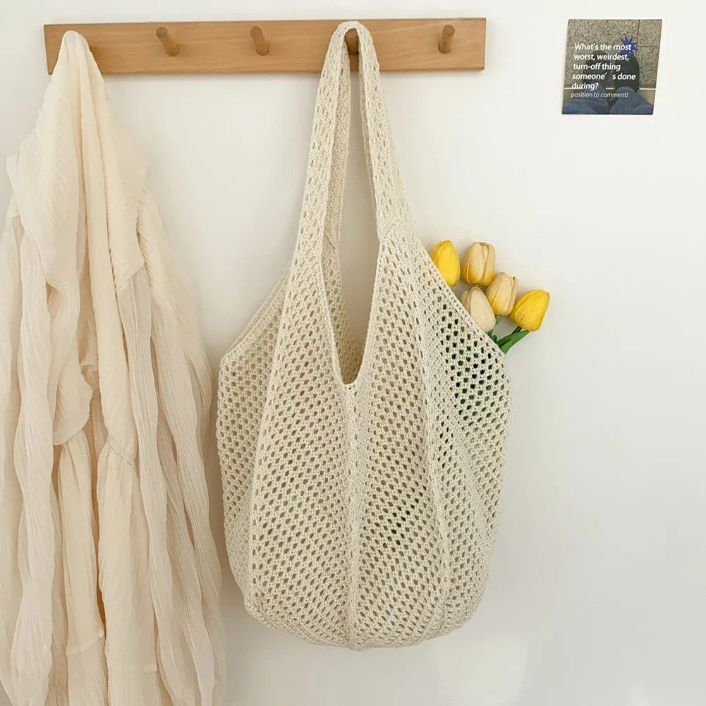 Women's Shoulder Bags Casual Straw Wicker Woven Ladies Handmade Totes Large Capacity Summer Beach Female's Messenger Bag