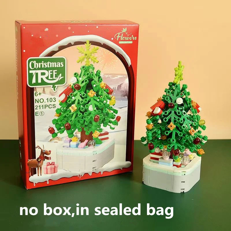 Creative Christmas Tree Building Blocks Set Potted Plant Design Home Decor 211pcs DIY Bricks Toys for children Xmas Gifts