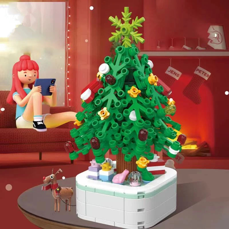 Creative Christmas Tree Building Blocks Set Potted Plant Design Home Decor 211pcs DIY Bricks Toys for children Xmas Gifts