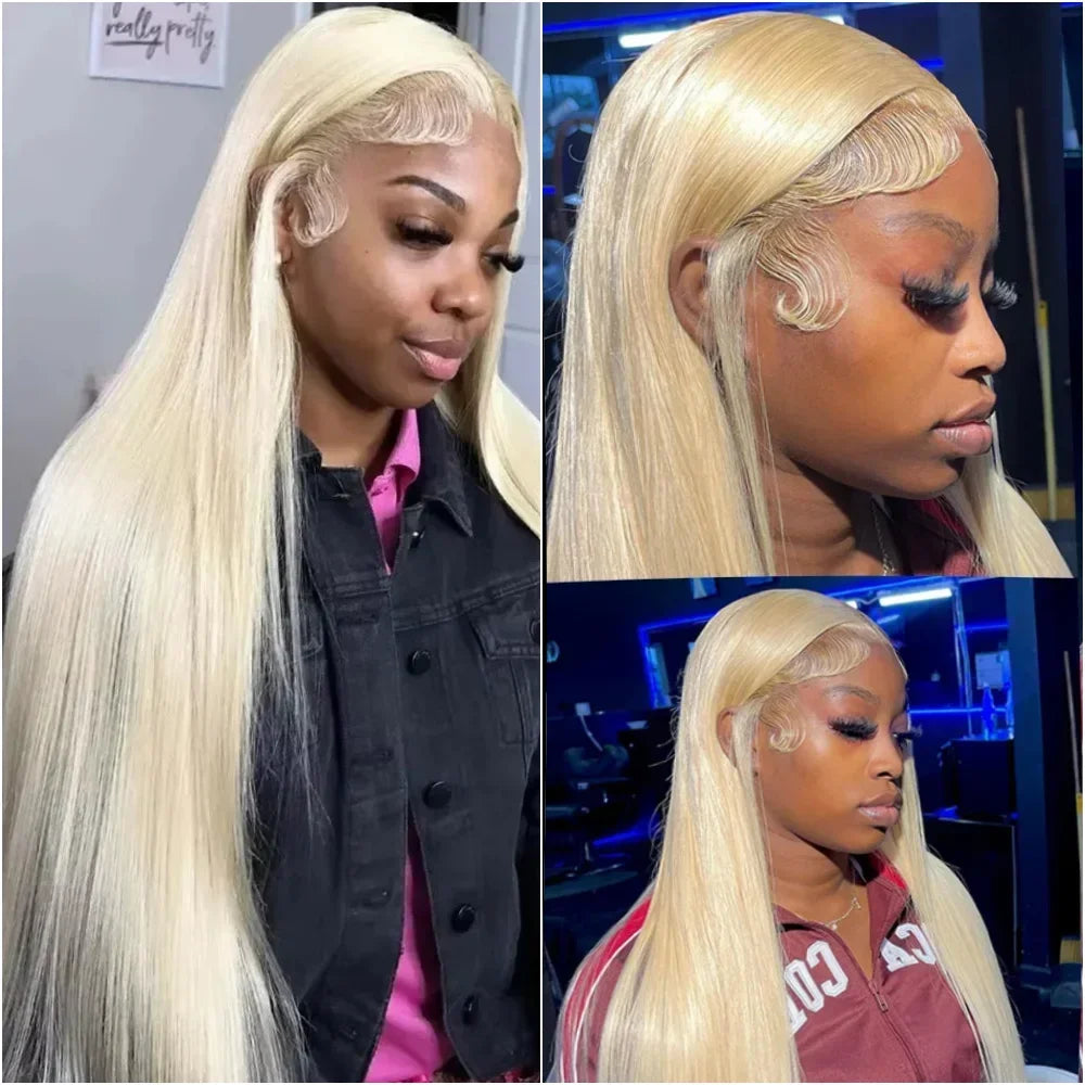 613 13x6 HD Lace Frontal Wig Preplucked Blonde Transparent Lace Front Wigs Bone Straight Honey Colored Human Hair for Women