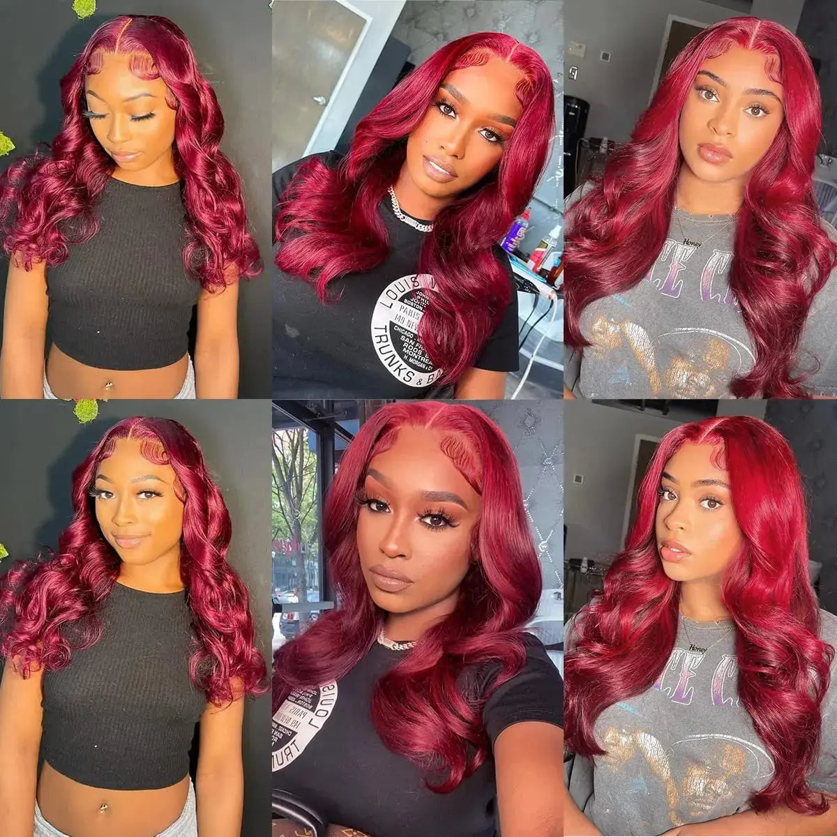 99j Burgundy Body Wave 13x4 Curly Hd Transparent Lace Front Human Wig Brazilian Hair For Black Women