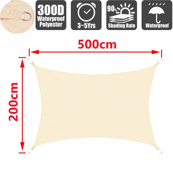 300D awningSummer outdoor waterproof anti-UV shade canvas Oxford cloth sunscreen rain cover garden courtyard awni