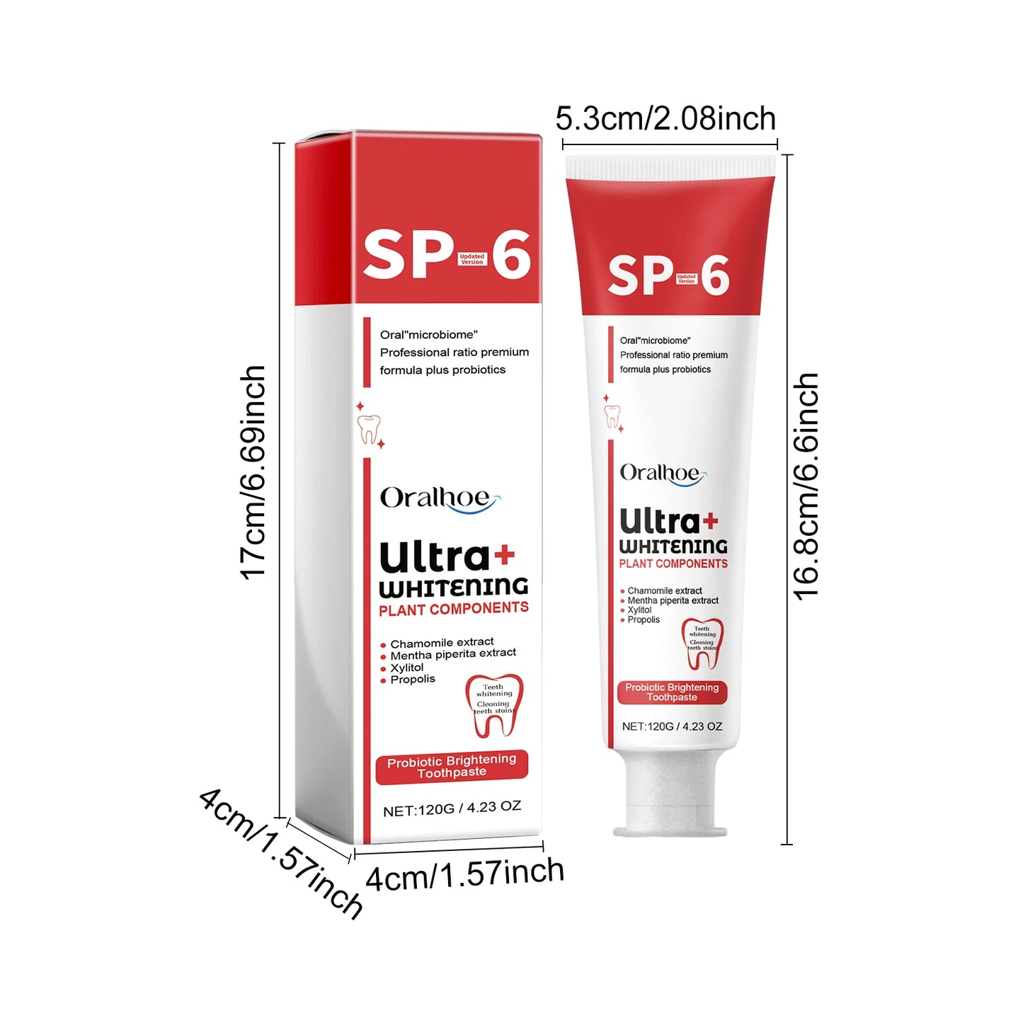 SP-6 Probiotic Brightening Toothpaste Oral Oral Hygiene Cleaning Odor Removal Fresh Breath Staining Removal Whitening Teeth Care