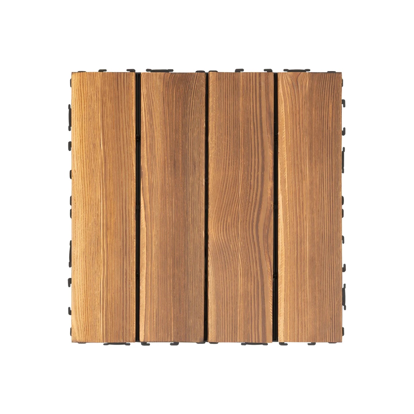 36Pack Hardwood Interlocking Patio Deck Tiles,12" Interlocking Natural Solid Acacia Wood for Outdoor&Indoor, Floor Decking Tiles