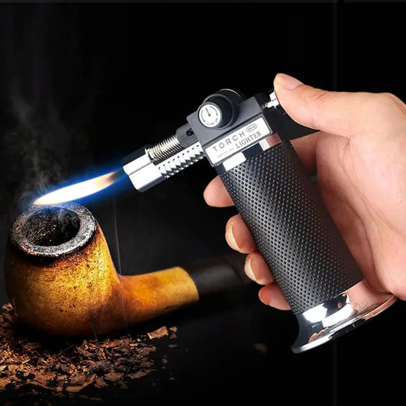 Gas Lighter Windproof BBQ Kitchen Cooking High Capacity Torch Turbine Lighter Spray Gun Jewelry Metal Welding Men's Gifts