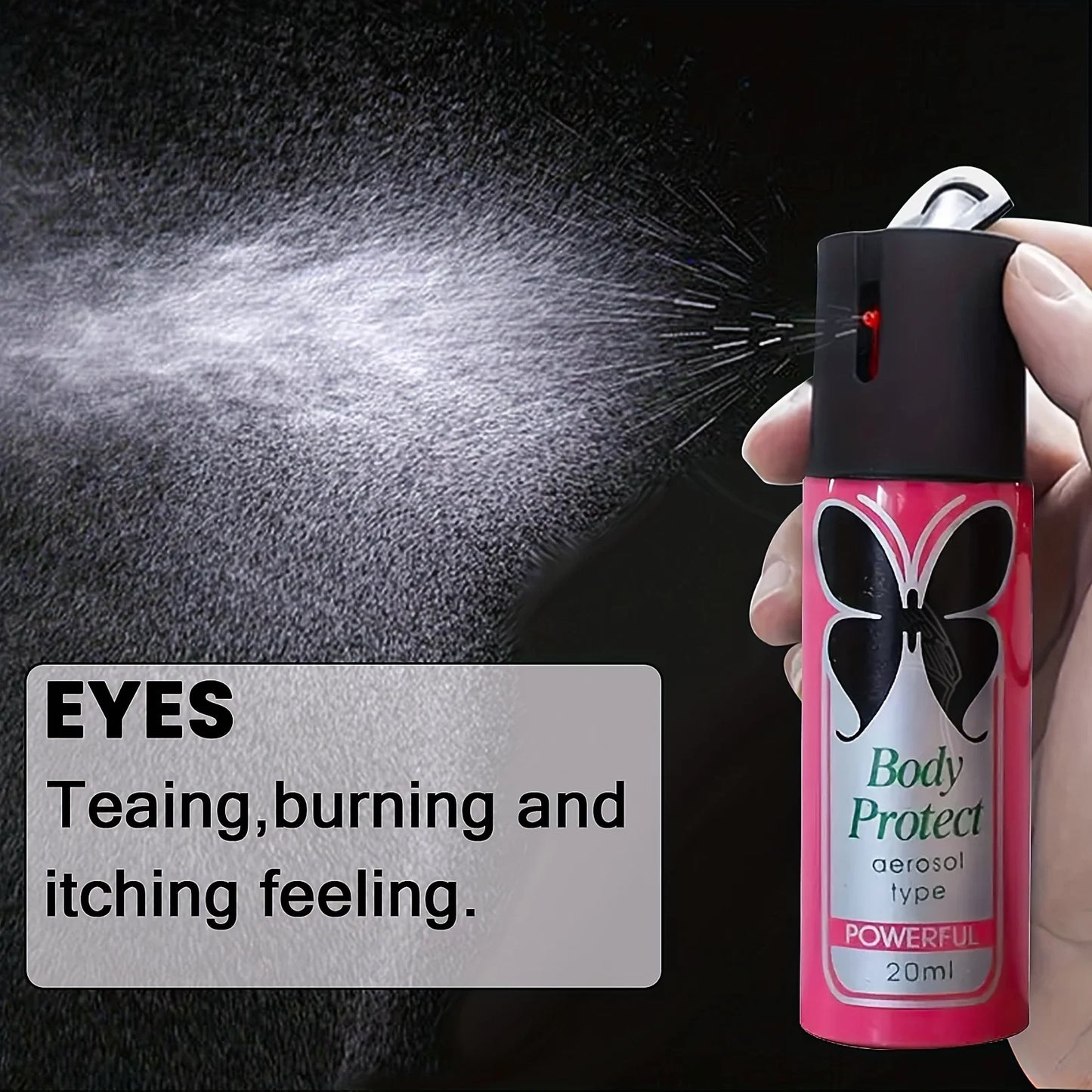 Portable Security Mini Pepper Spray - 0.68 oz Mini Can with Keychain, Pink - Ideal for Outdoor Safety and Personal Protection