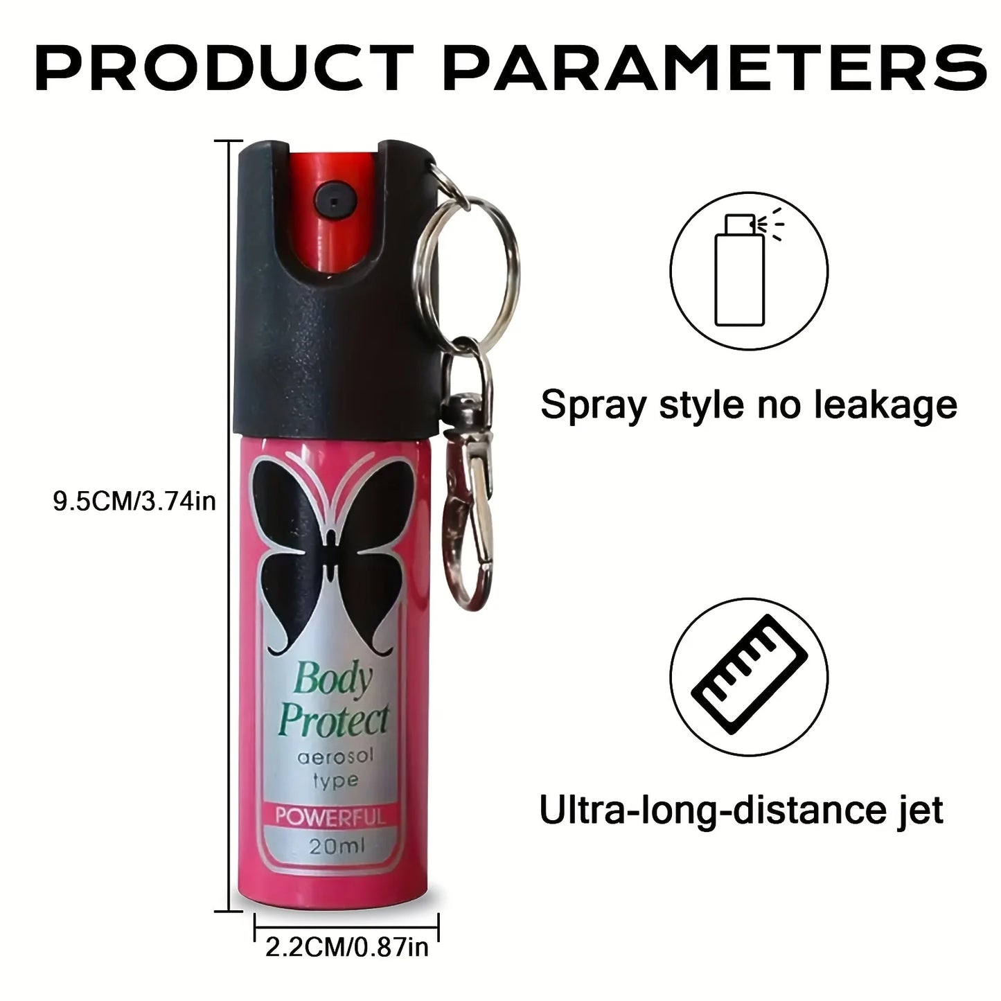 Portable Security Mini Pepper Spray - 0.68 oz Mini Can with Keychain, Pink - Ideal for Outdoor Safety and Personal Protection