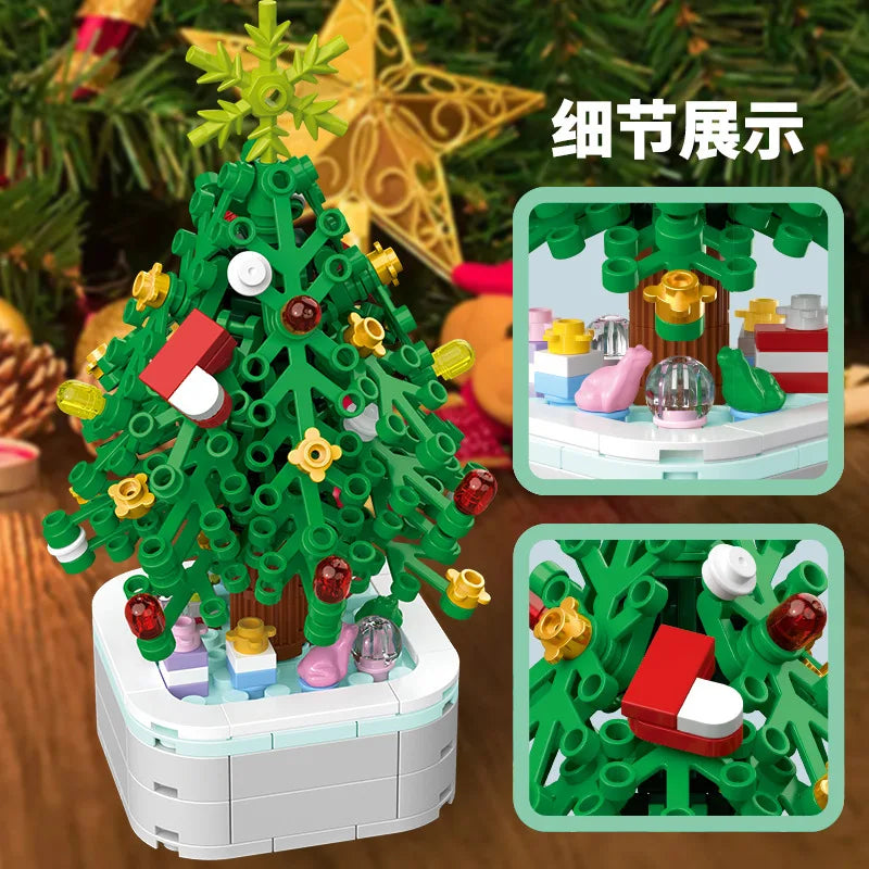 Creative Christmas Tree Building Blocks Set Potted Plant Design Home Decor 211pcs DIY Bricks Toys for children Xmas Gifts