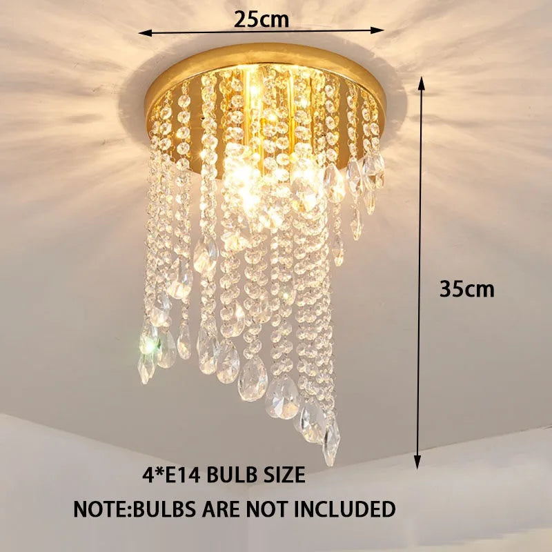 2024 New Modern Raindrops Crystal Ceiling Fixtures Home Appliance Corridor Stairs Bar Ins Gold Dining Lamps Fathers Day Gifts