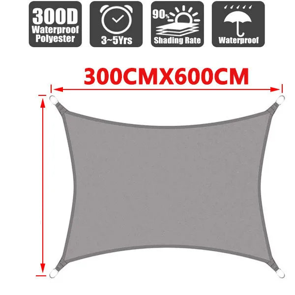 300D awningSummer outdoor waterproof anti-UV shade canvas Oxford cloth sunscreen rain cover garden courtyard awni