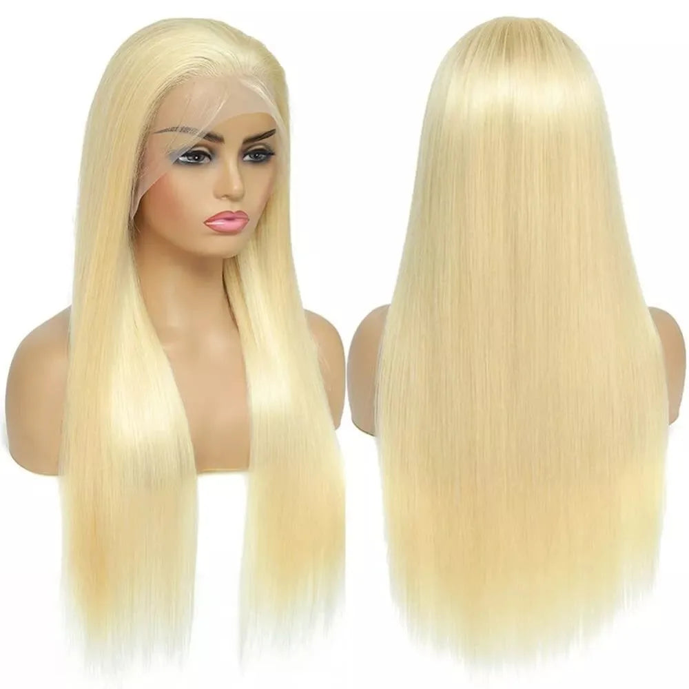 Bone Straight 13x6 HD Lace Frontal Honey Colored Human Hair Wig 613 Blonde Transparent Lace Front Closure Wigs for Women